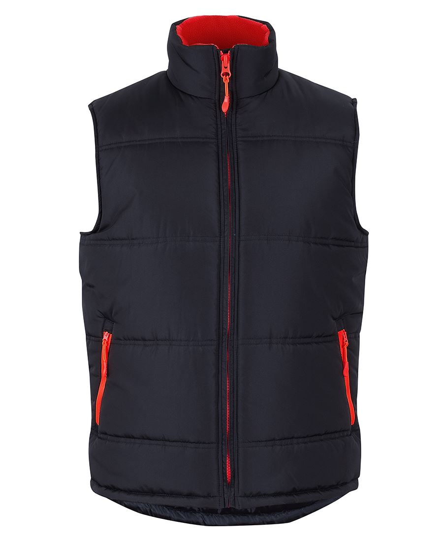 JB's Puffer Contrast Vest - Black/Red - Front