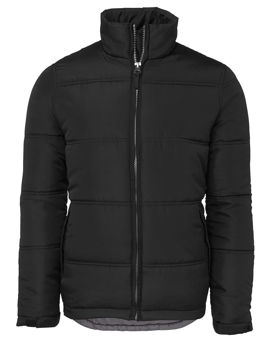 JB's Adults & Kids Adventure Puffer Jacket - Black/Grey - Front
