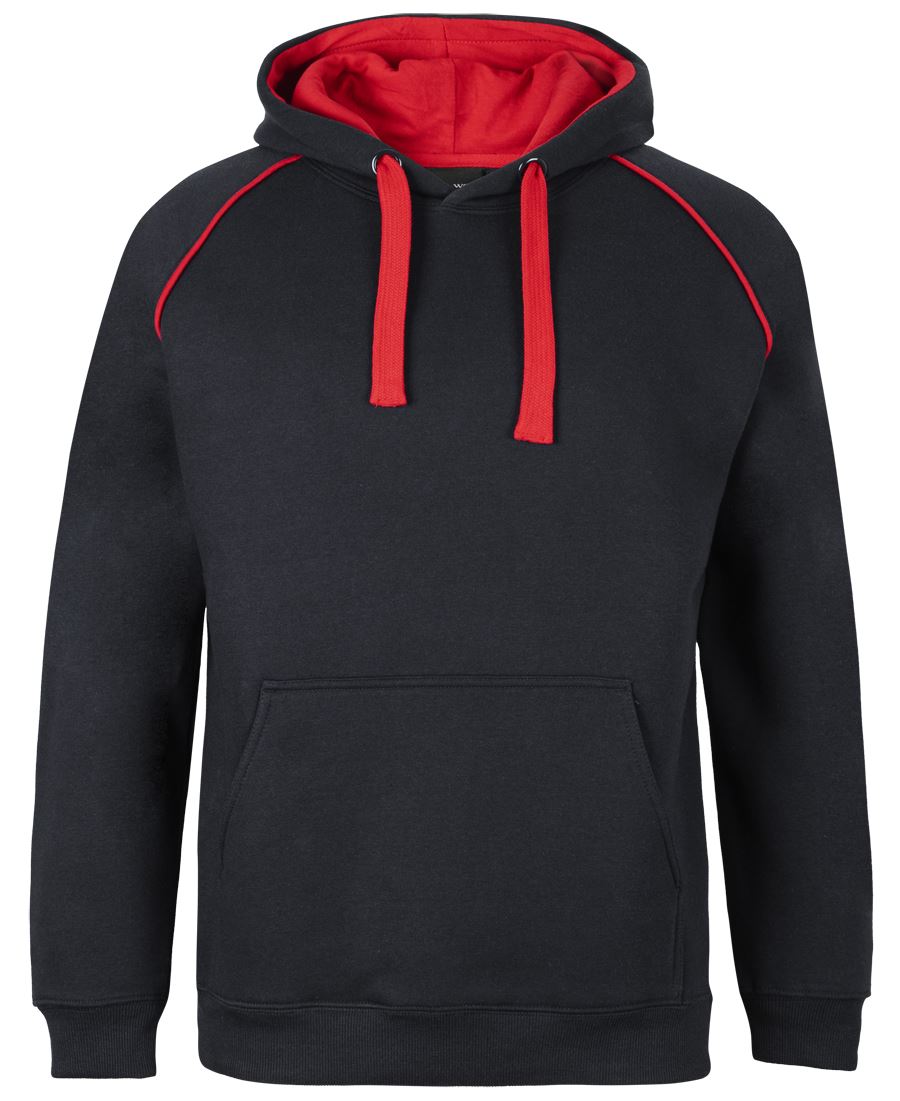 JB's Kids & Adults Contrast Fleecy Hoodie - Black/Red - Front