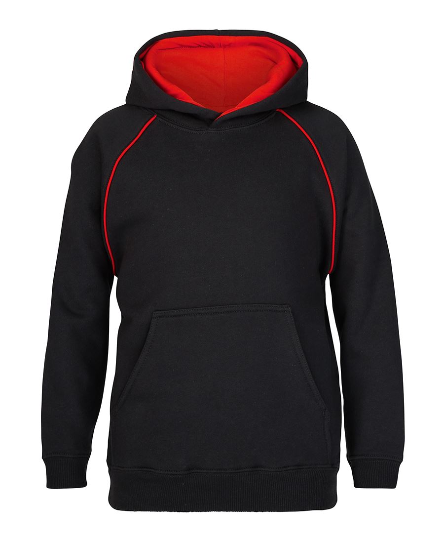 JB's Kids & Adults Contrast Fleecy Hoodie - Black/Red - Front