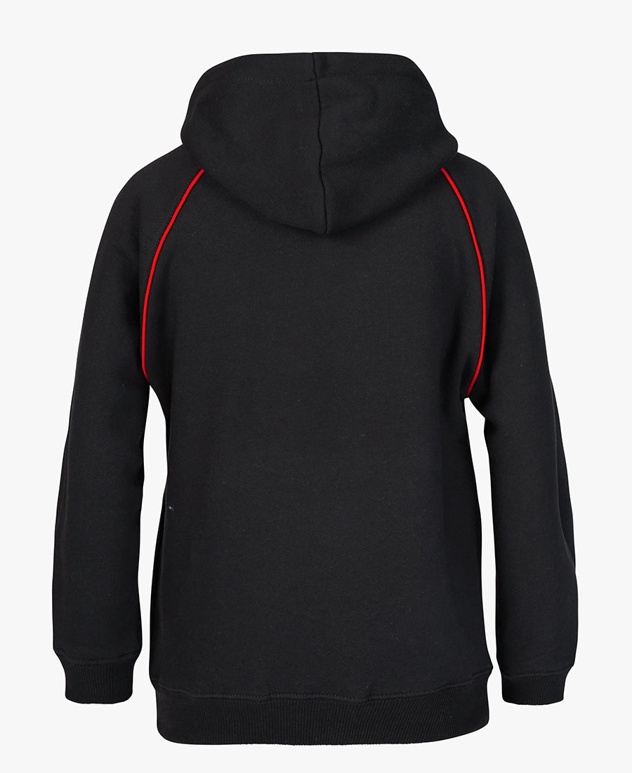 JB's Kids & Adults Contrast Fleecy Hoodie - Black/Red - Back