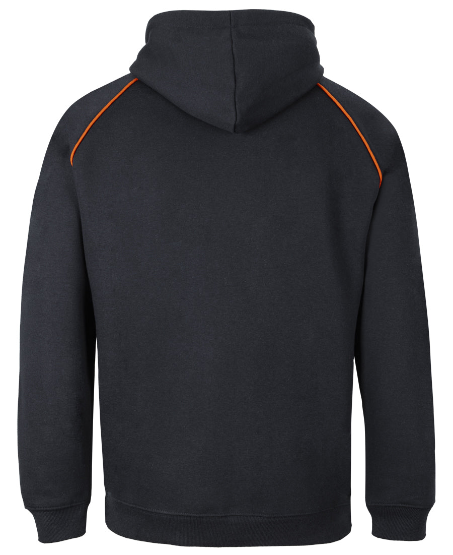 JB's Kids & Adults Contrast Fleecy Hoodie - Black/Orange - Back
