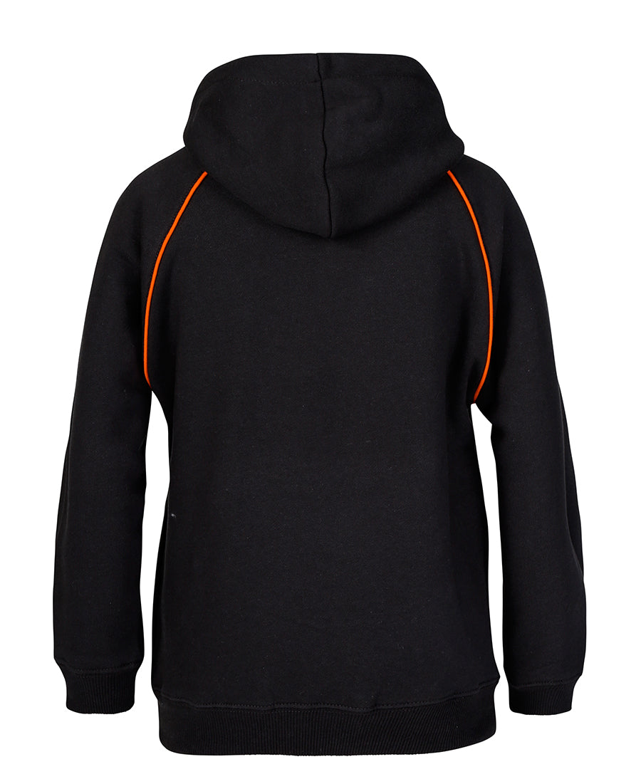 JB's Kids & Adults Contrast Fleecy Hoodie - Black/Orange - Back