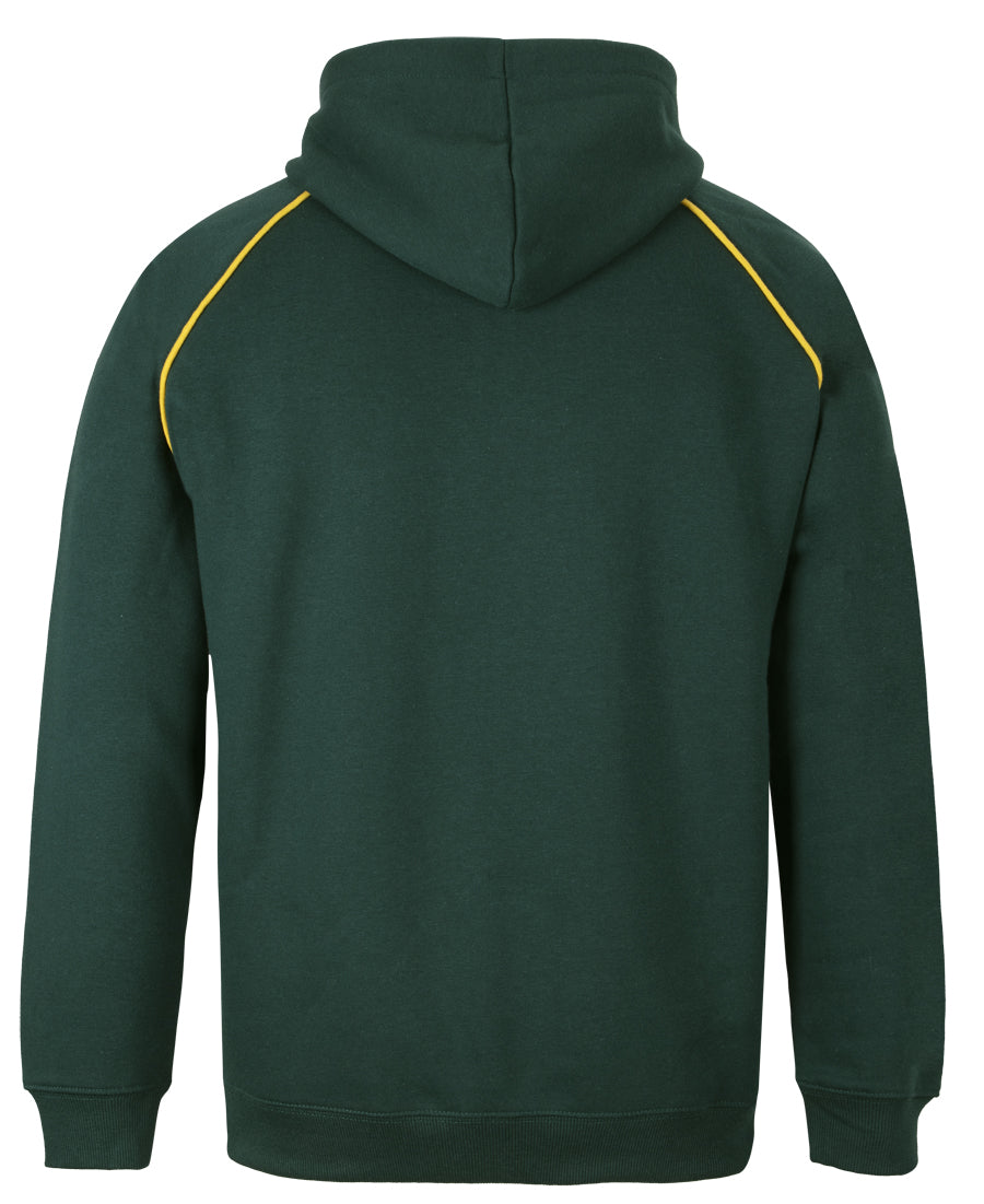 JB's Kids & Adults Contrast Fleecy Hoodie - Bottle/Gold - Back