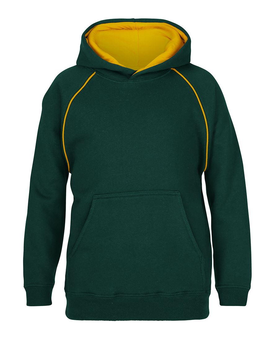JB's Kids & Adults Contrast Fleecy Hoodie - Bottle/Gold - Front