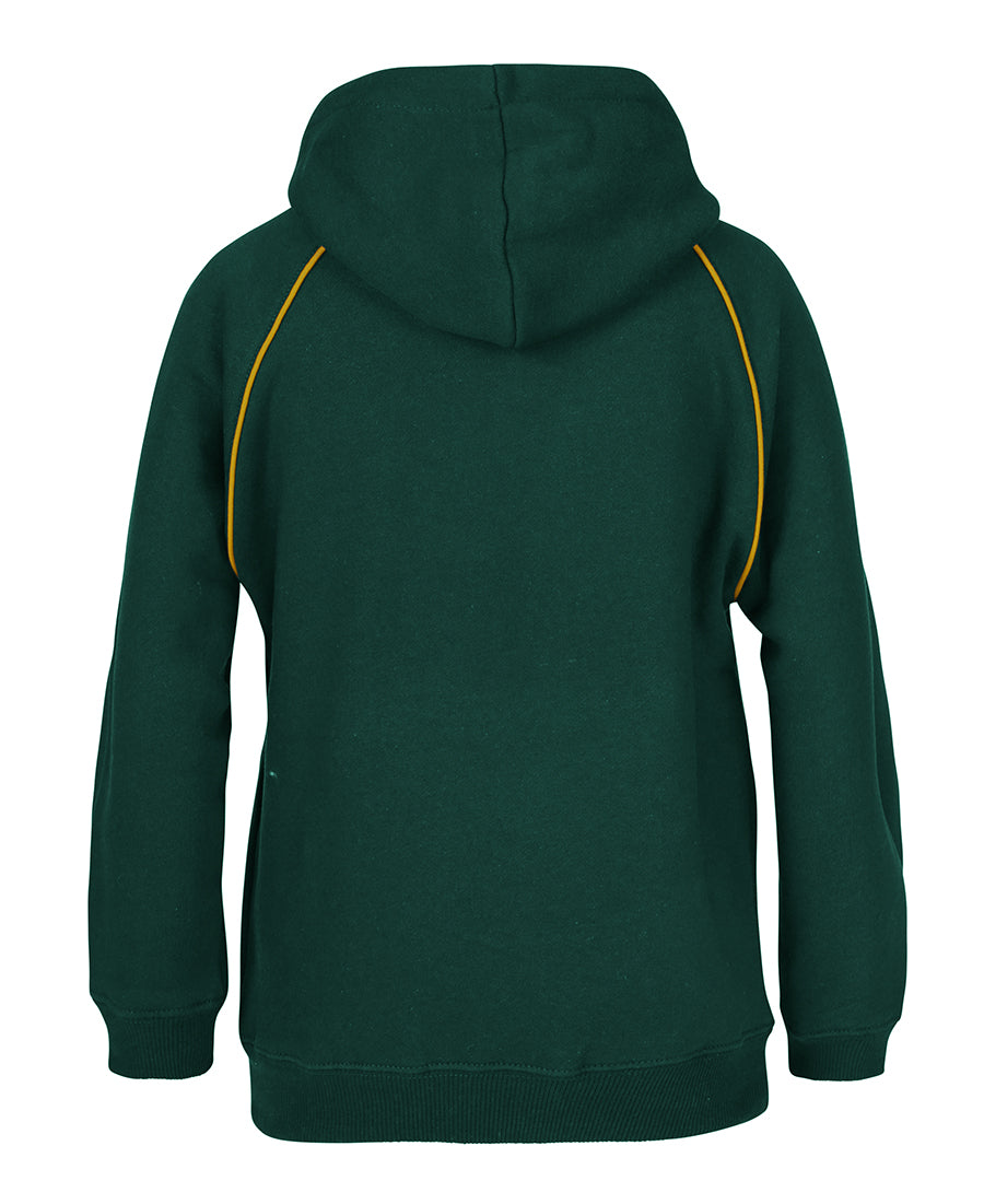 JB's Kids & Adults Contrast Fleecy Hoodie - Bottle/Gold - Back