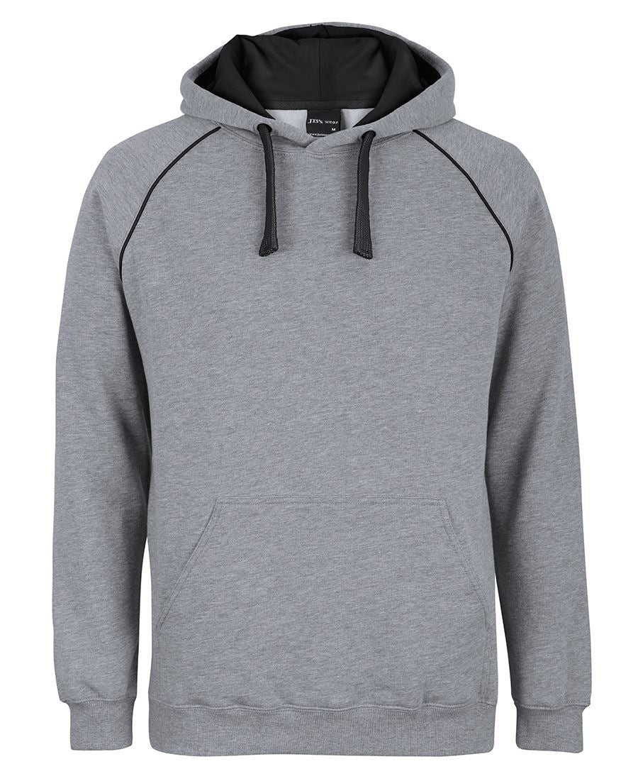 JB's Kids & Adults Contrast Fleecy Hoodie - 13% Marle/Black - Front