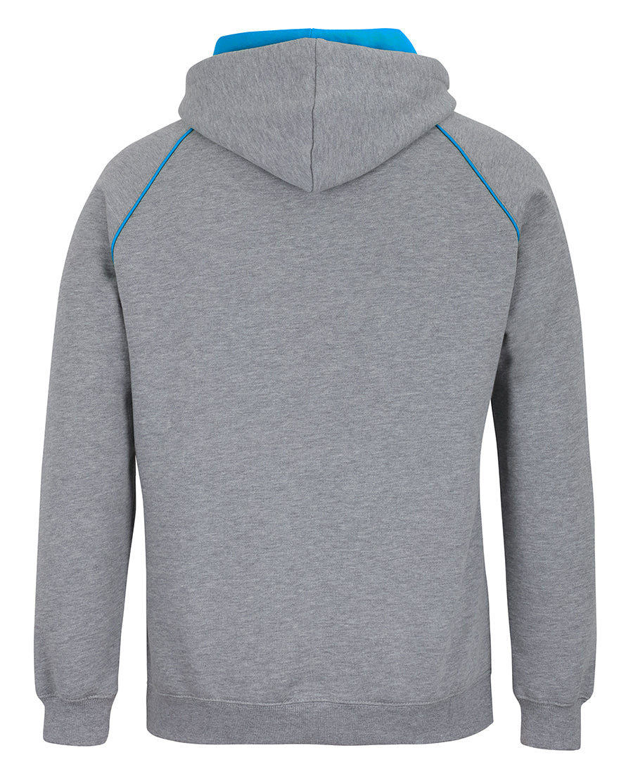 JB's Kids & Adults Contrast Fleecy Hoodie - 13% Marle/Aqua - Back