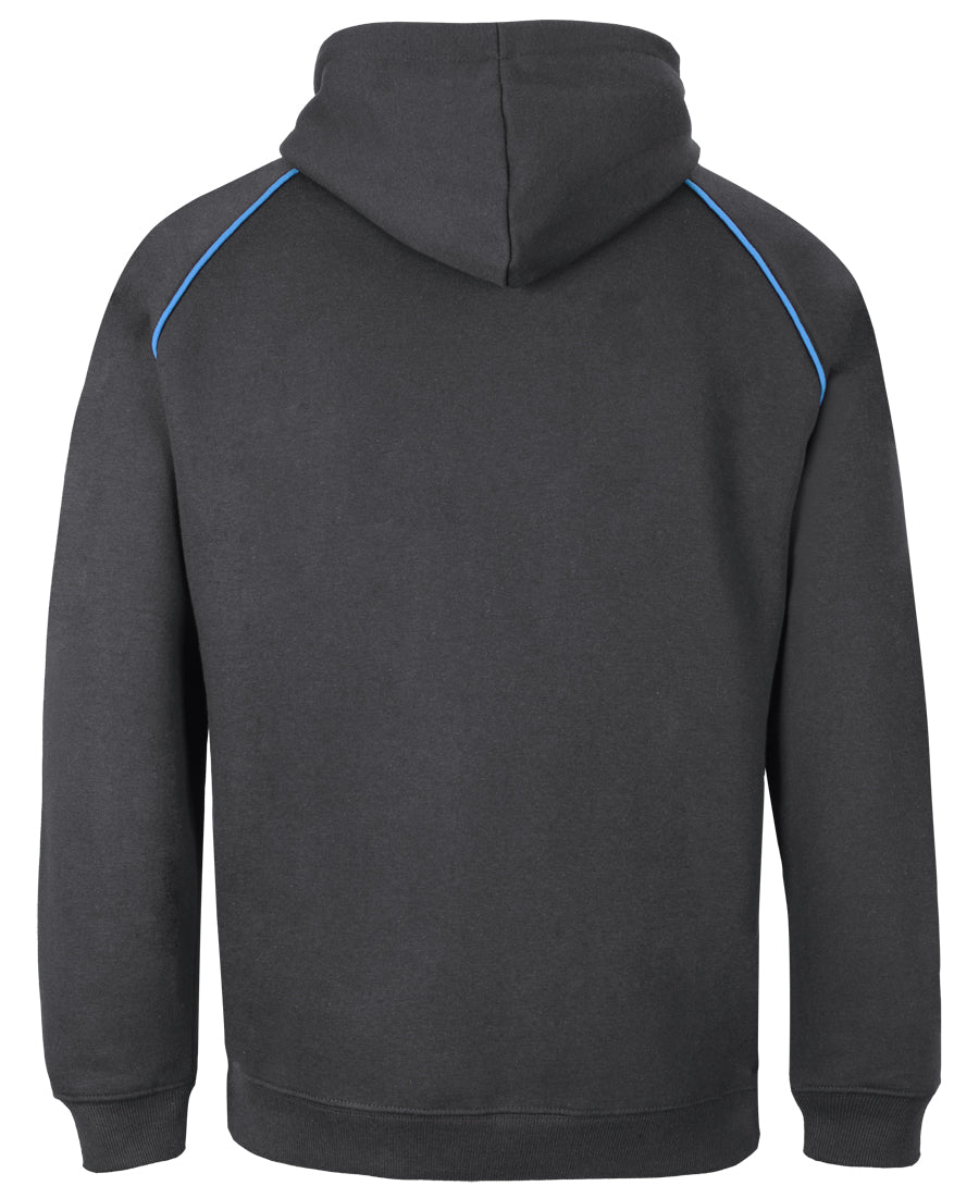 JB's Kids & Adults Contrast Fleecy Hoodie - Gunmetal/Aqua - Back
