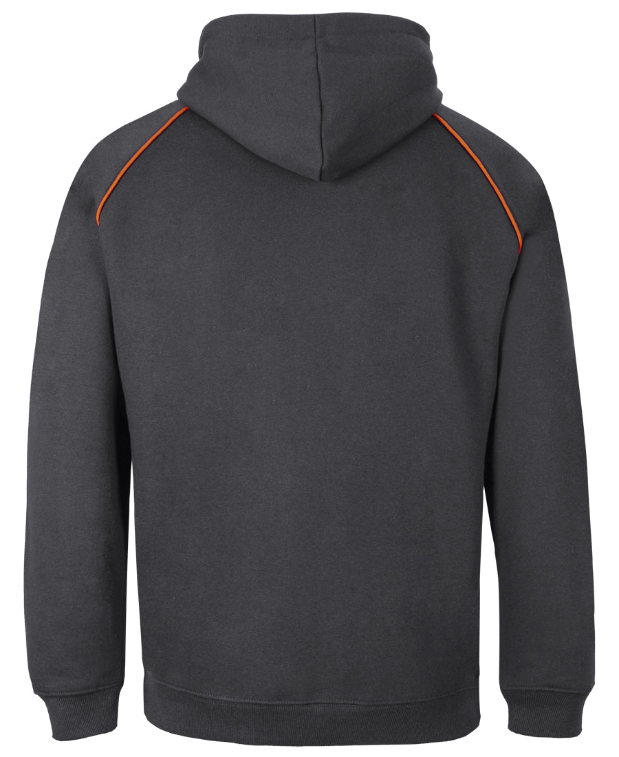 JB's Kids & Adults Contrast Fleecy Hoodie - Gunmetal/Orange - Back