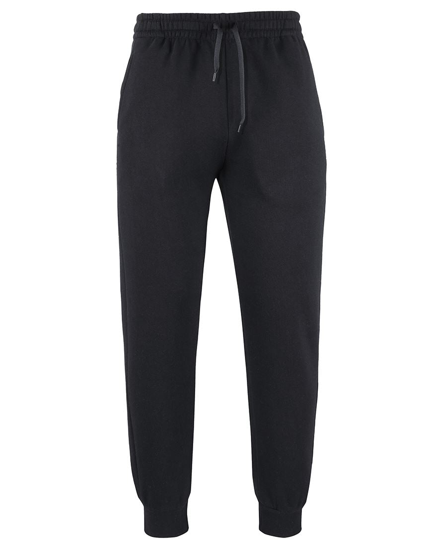 C of C Adults & Kids Cuffed Track Pant - Black - Front
