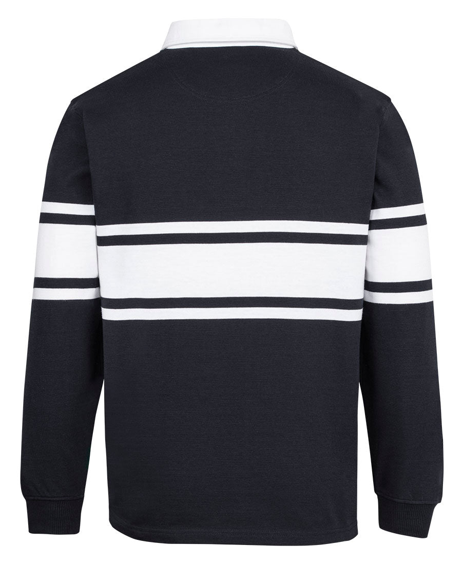 C of C 3 Stripe Yarn Dyed Rugby - Black/White - Back