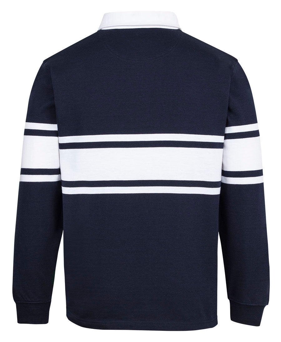 C of C 3 Stripe Yarn Dyed Rugby - Navy/White - Back