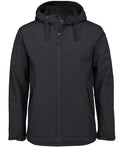 Podium Three Layer Hooded Softshell Jacket - Black - Front