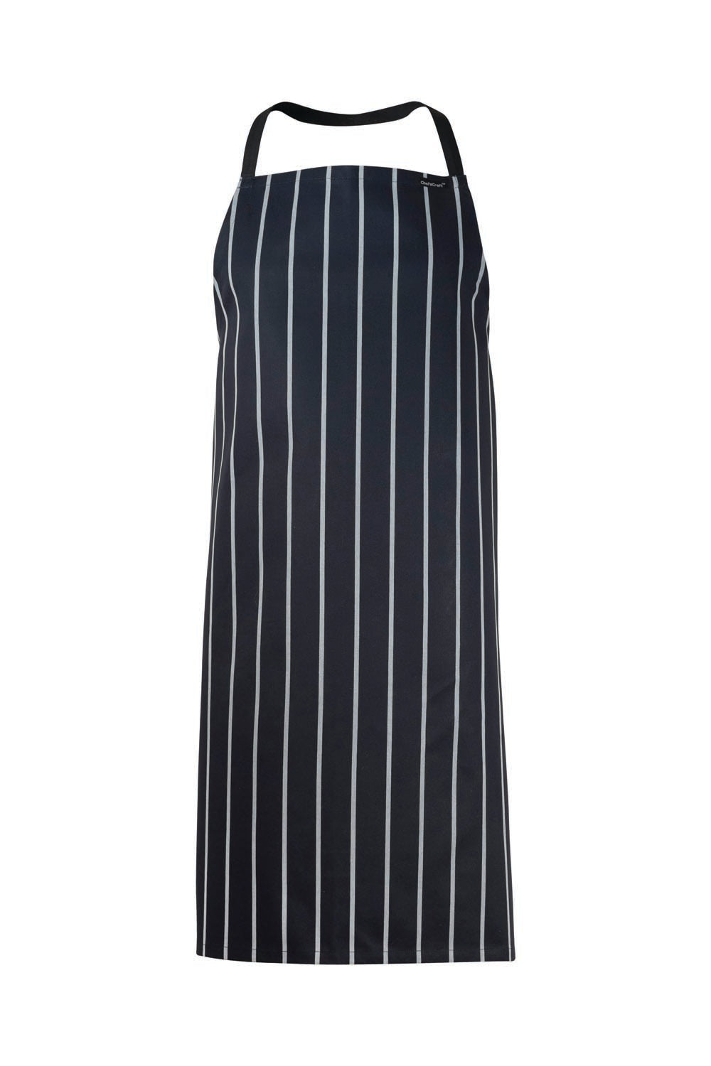 Full Bib Cafe Stripe Apron - Navy/White Stripe