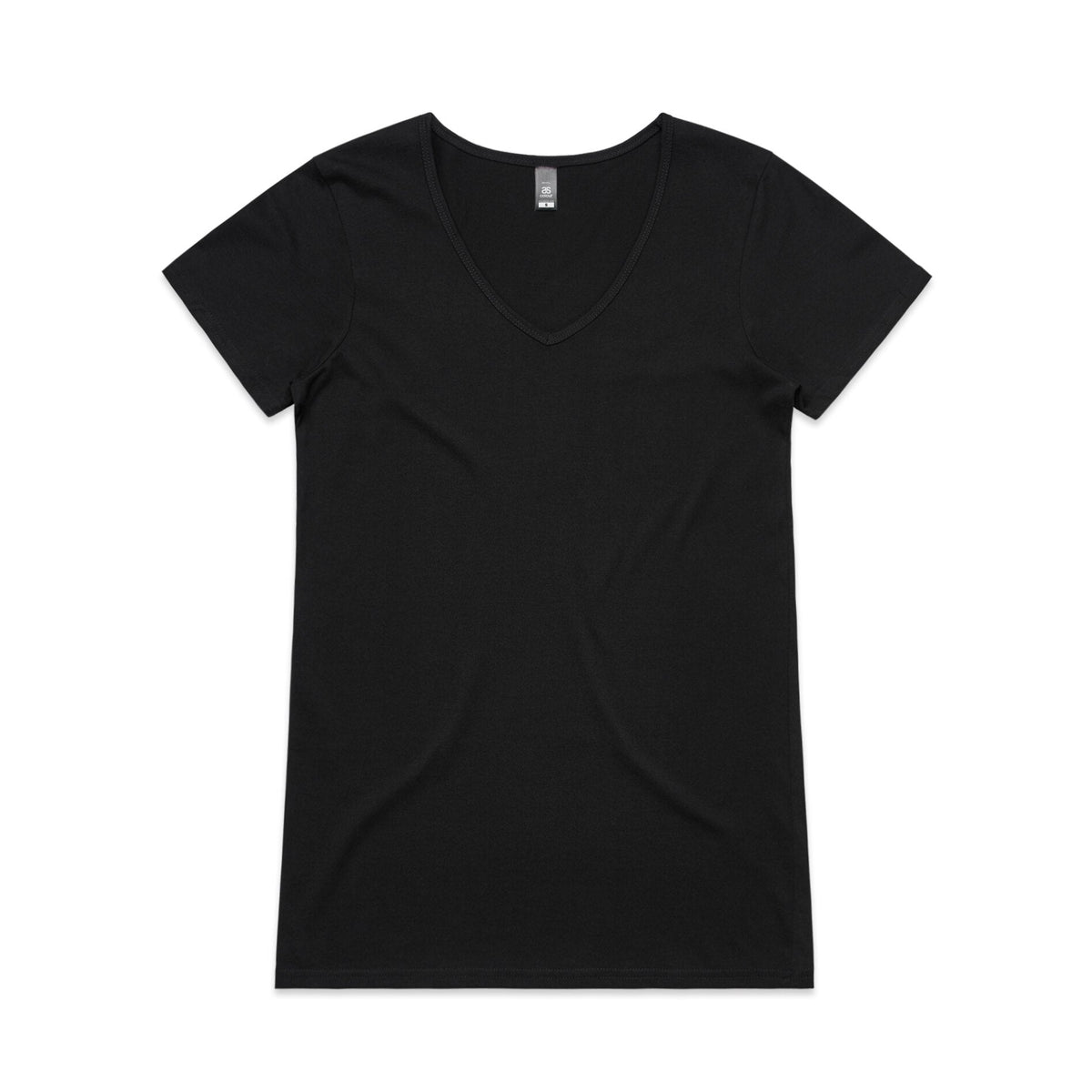Wo's Bevel V Neck Tee 4010S - Black - Front