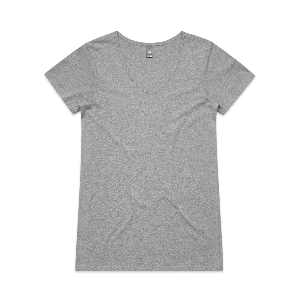 Wo's Bevel V Neck Tee 4010S - Grey Marle - Front
