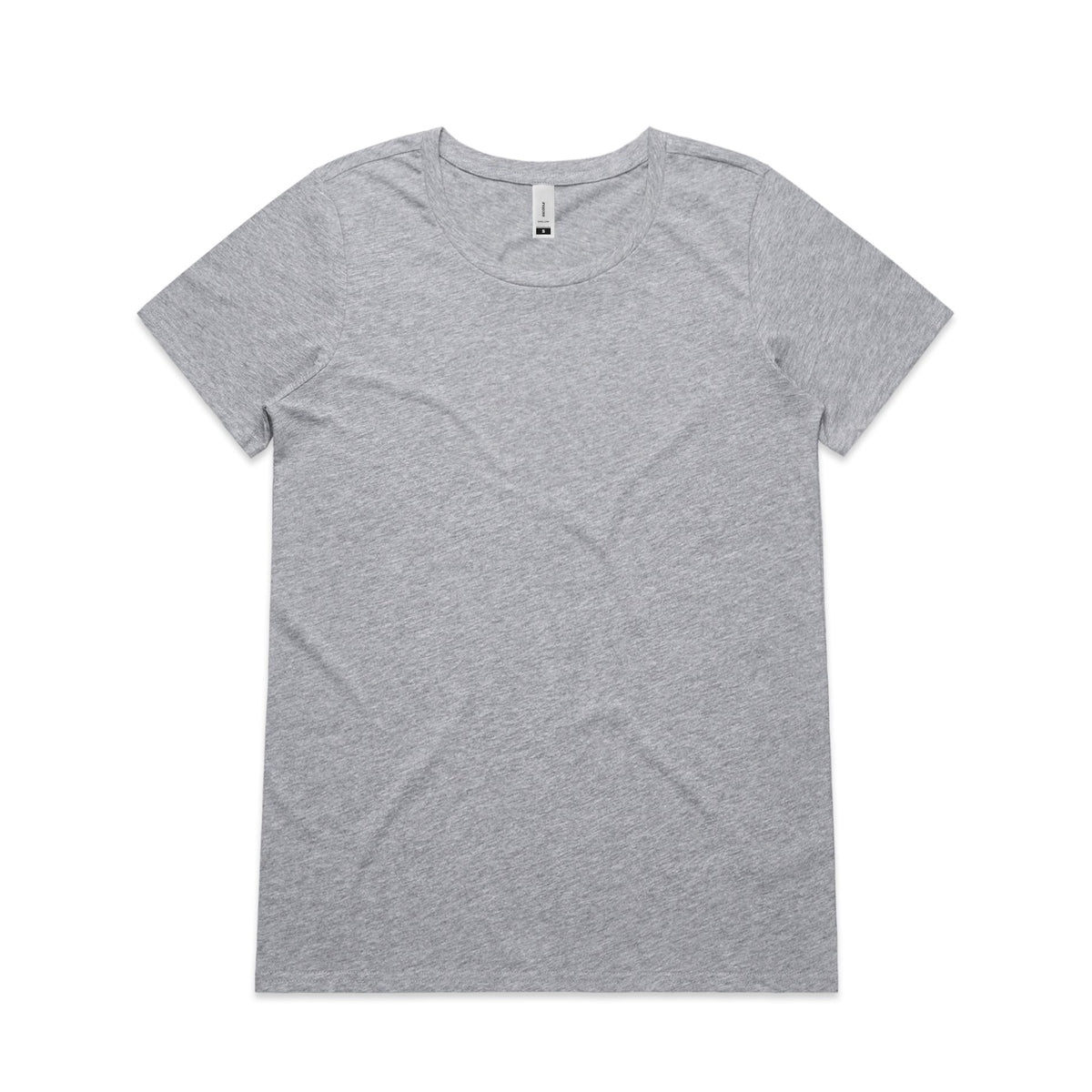 Wo's Shallow Scoop Tee 4011S - Grey Marle - Front