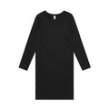 Wo's Mika Organic L/S Dress 4033 - Black - Front