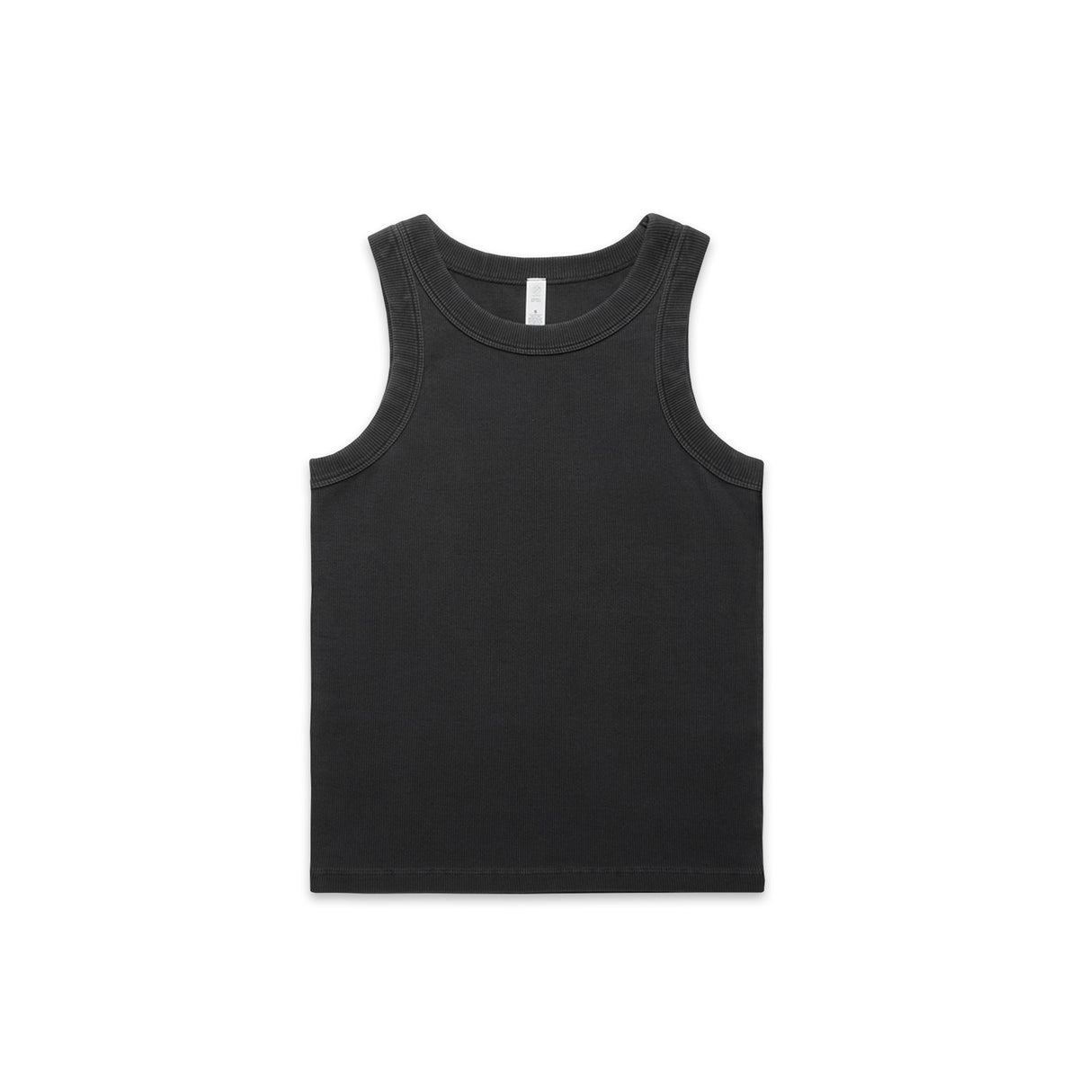 Wo's Faded Organic Rib Tank 4034 - Faded Black - Front