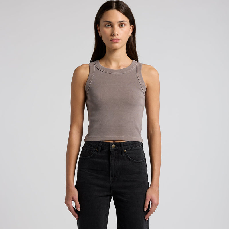 Wo's Faded Organic Rib Crop Tank 4035