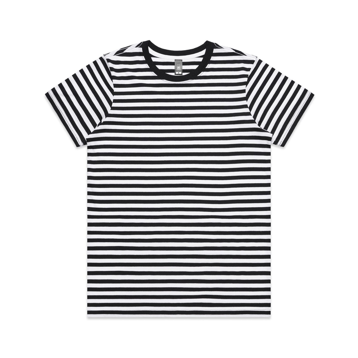Wo's Maple Stripe Tee 4037 - Black/White - Front