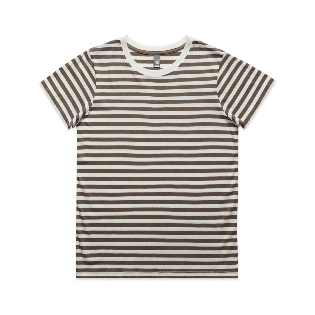 Wo's Maple Stripe Tee 4037 - Natural/Walnut - Front