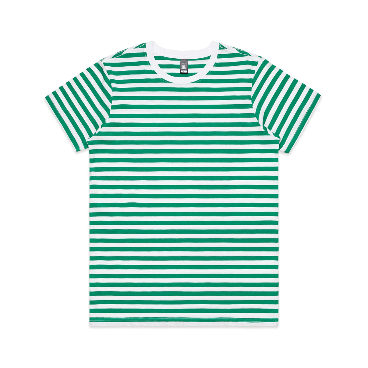 Wo's Maple Stripe Tee 4037S - White/Green - Front