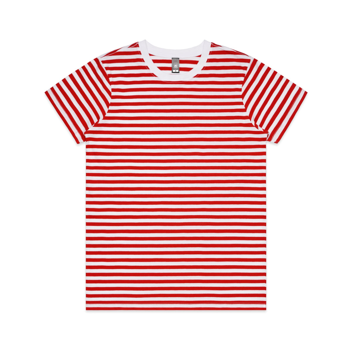 Wo's Maple Stripe Tee 4037S - White/Red - Front