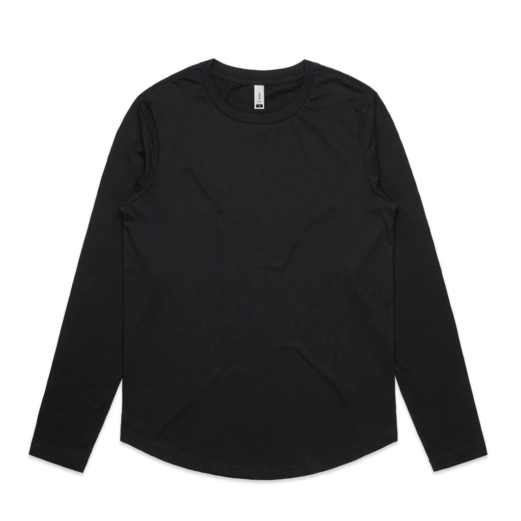 Wo's Curve L/S Tee 4055S - Black - Front
