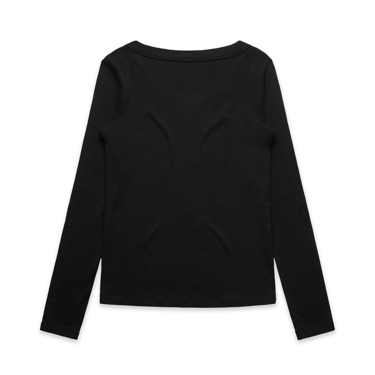 Wo's Organic Baby Rib L/S Tee 4075 - Black - Back