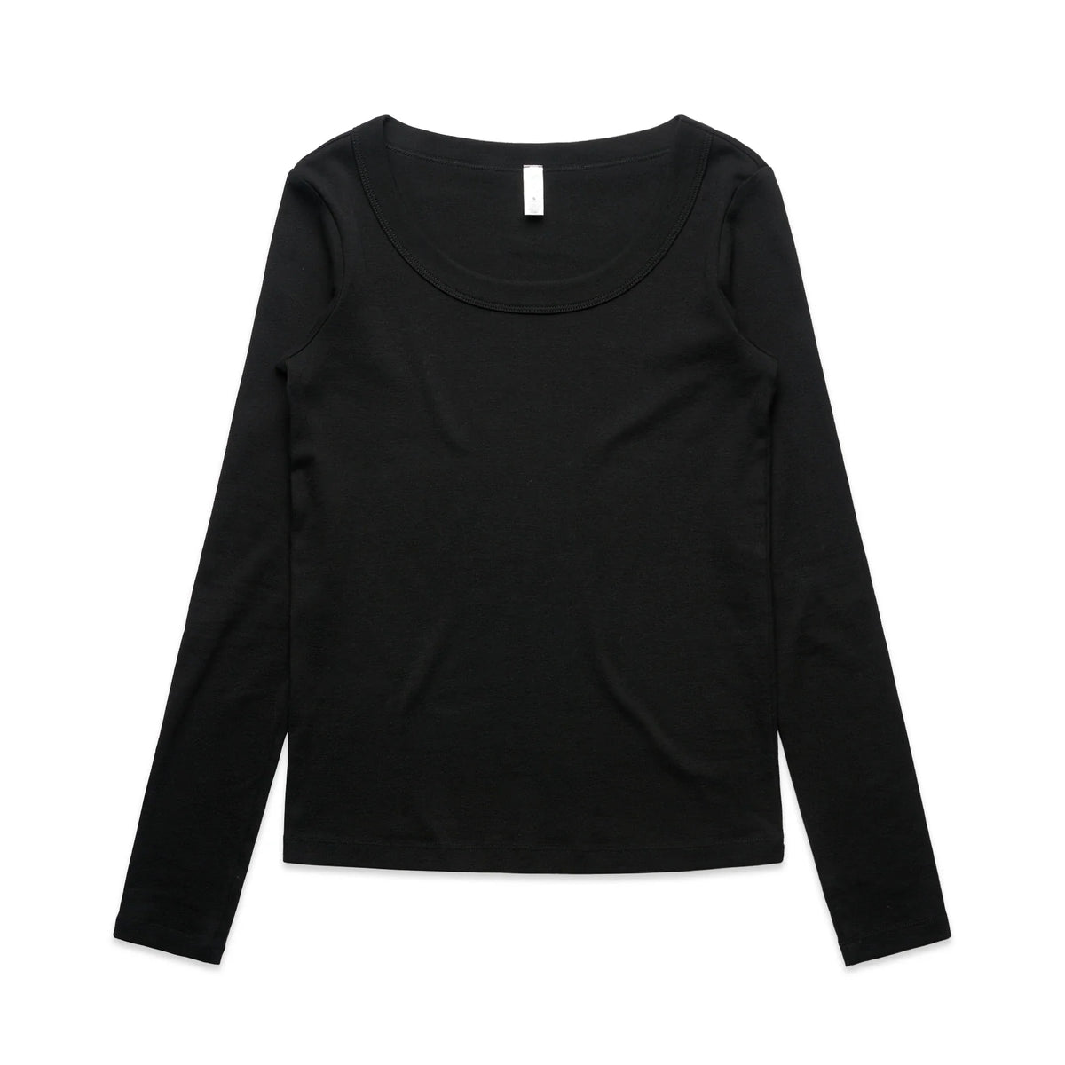 Wo's Organic Baby Rib L/S Tee 4075 - Black - Front