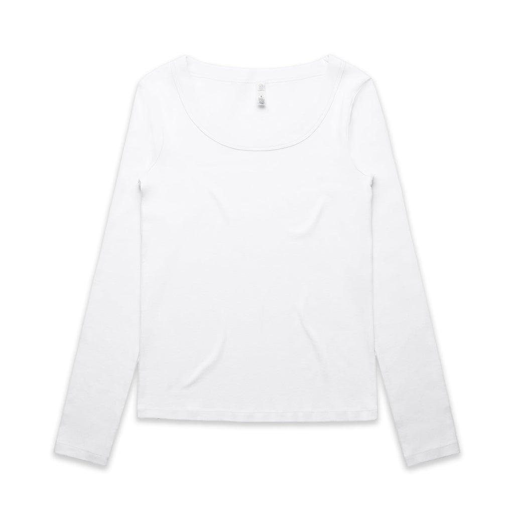 Wo's Organic Baby Rib L/S Tee 4075 - White - Front