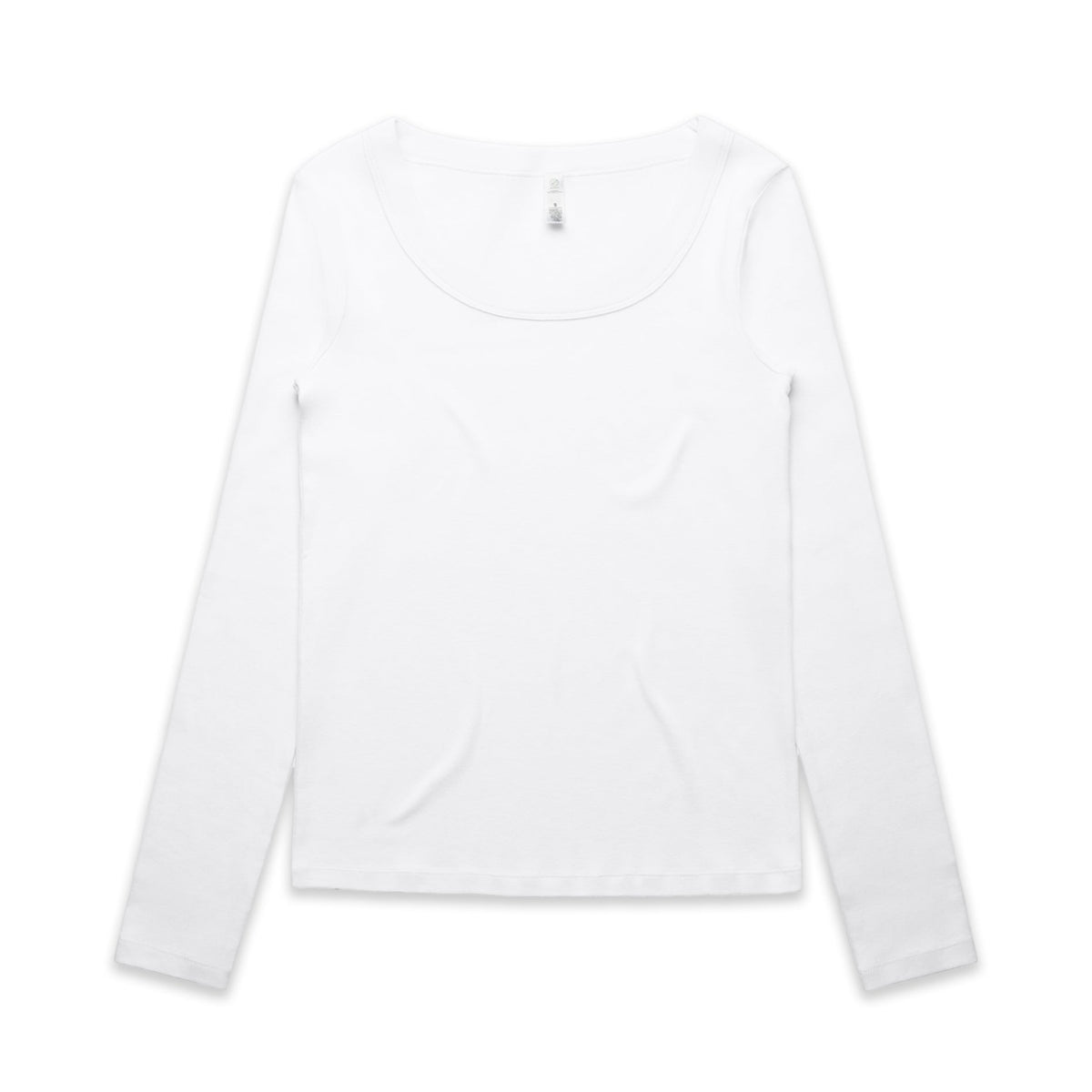 Wo's Organic Baby Rib L/S Tee 4075 - White - Front