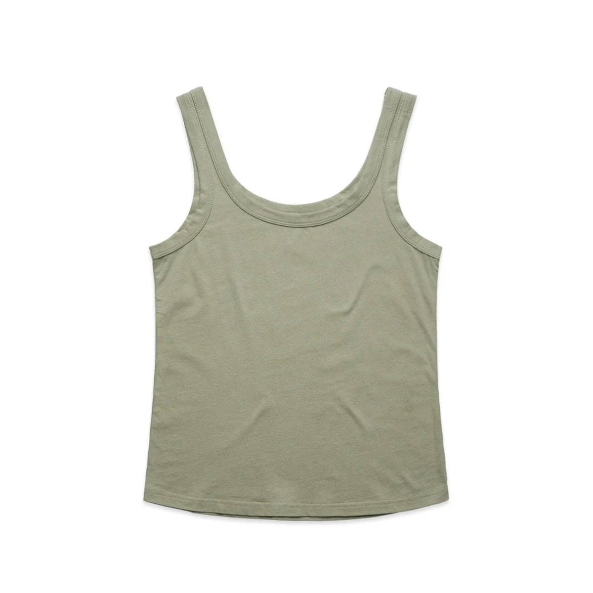 Wo's Soft Singlet 4076S - Eucalyptus - Front