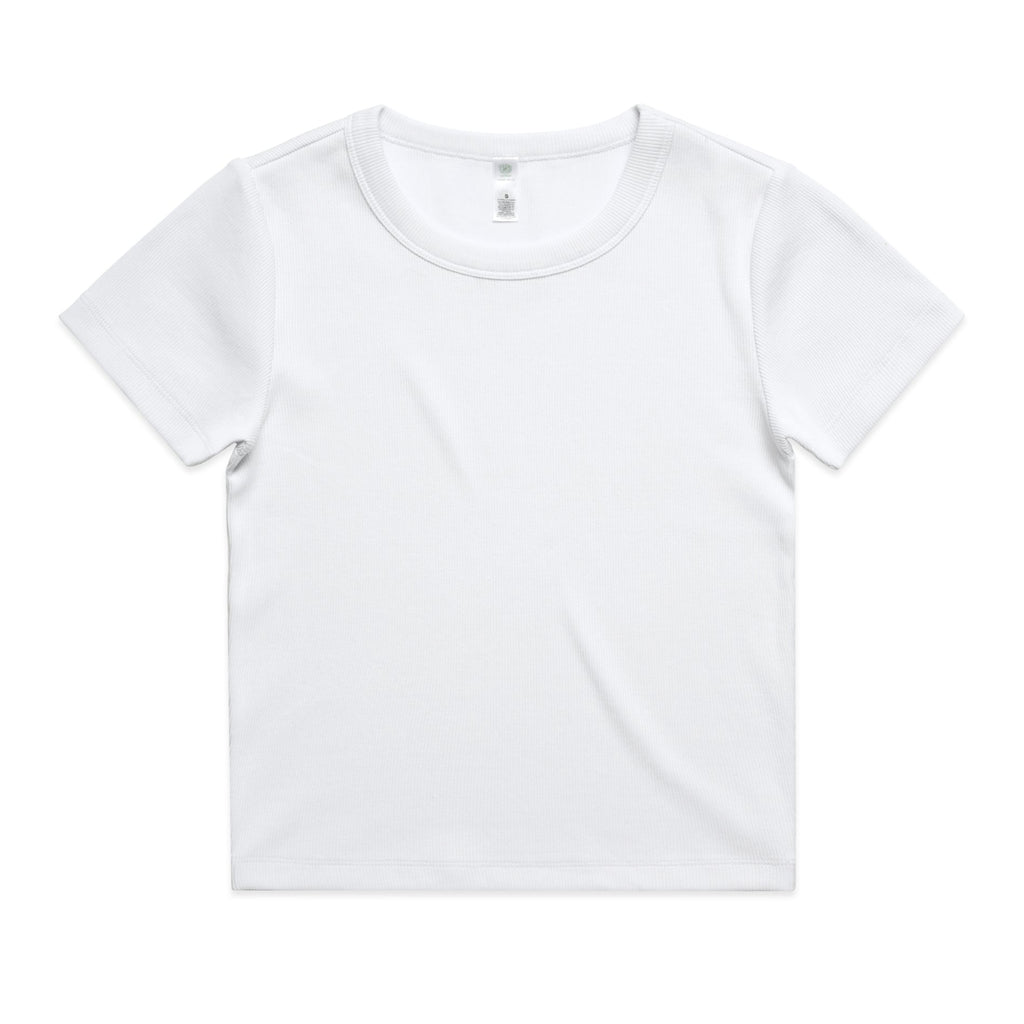 Wo's Organic Rib Tee 4092G - White - Front