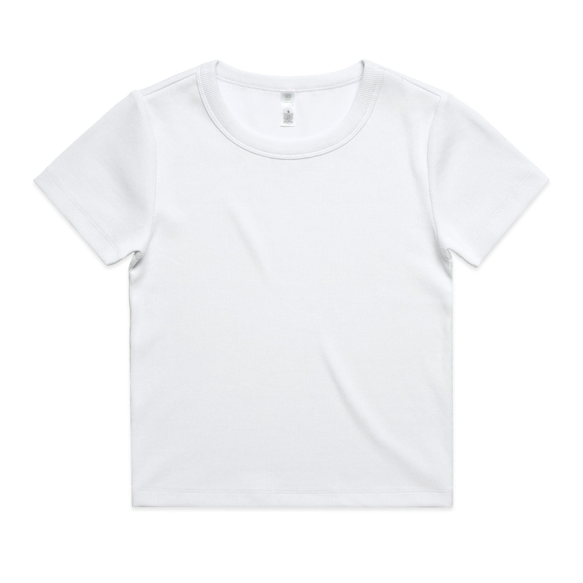 Wo's Organic Rib Tee 4092G - White - Front