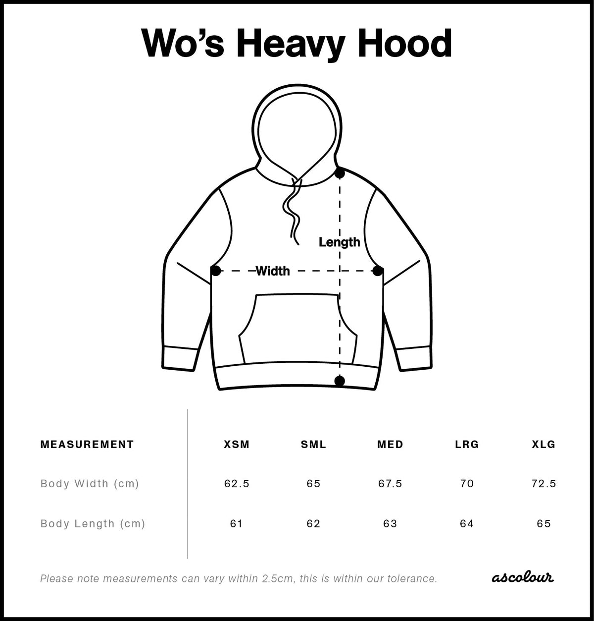 Wo's Heavy Hood 4146 - Size guide
