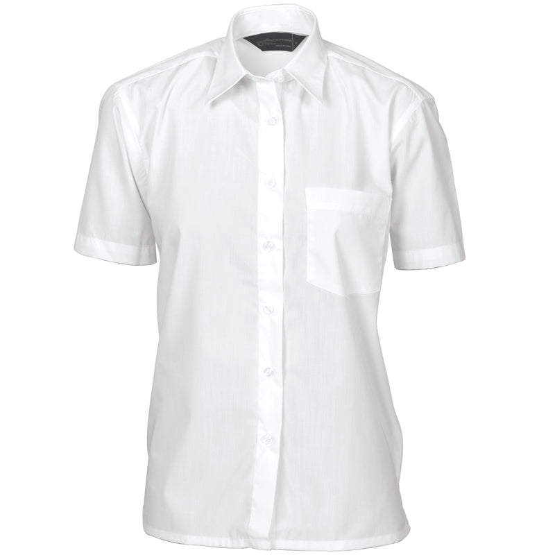 DNC Workwear Ladies Polyester Cotton Poplin Shirt - Short Sleeve 4201