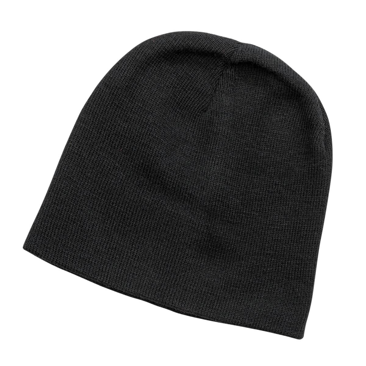Skull Beanie - Black / Black - Front
