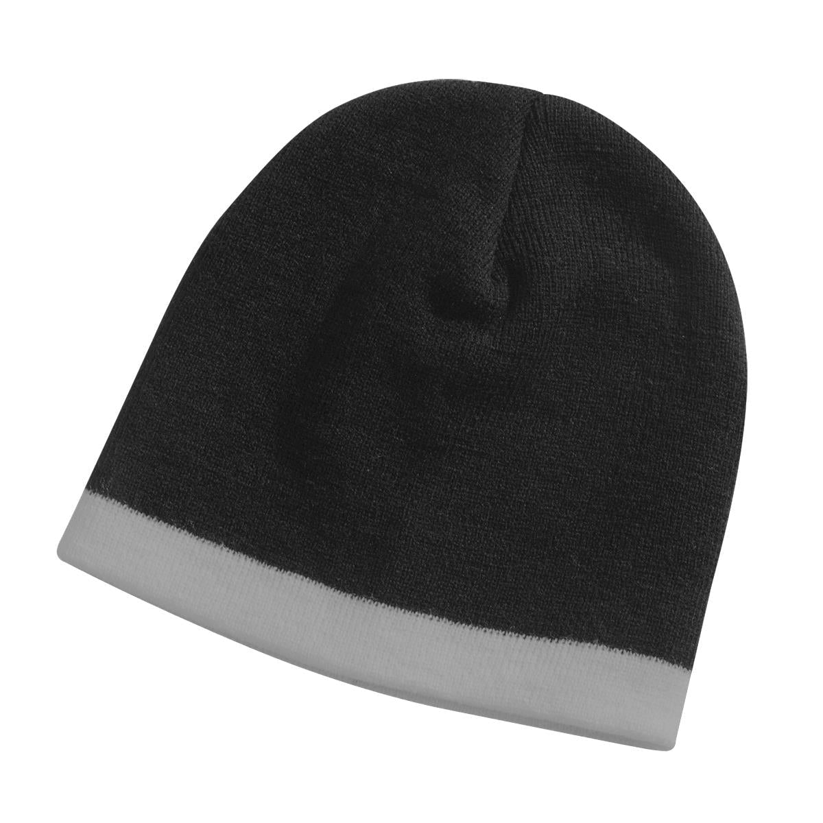 Skull Beanie - Black / Grey - Front