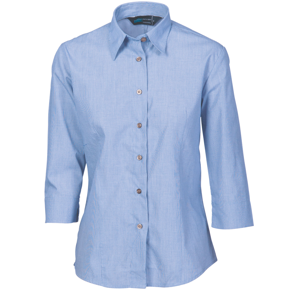 DNC Workwear Ladies Classic Mini (Check) Houndstooth B.Sh irt 3/4 sleeve 4254