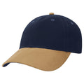Sueded Peak Cap - Navy / Tan - Front