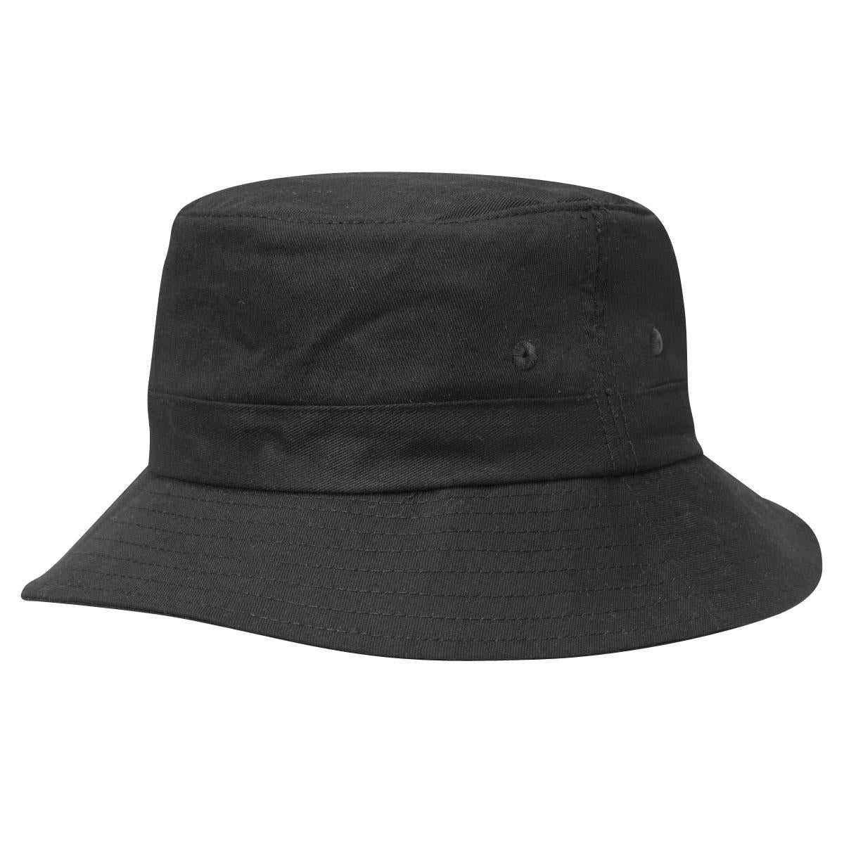 Kids Twill Bucket Hat w/Toggle - Black - Front