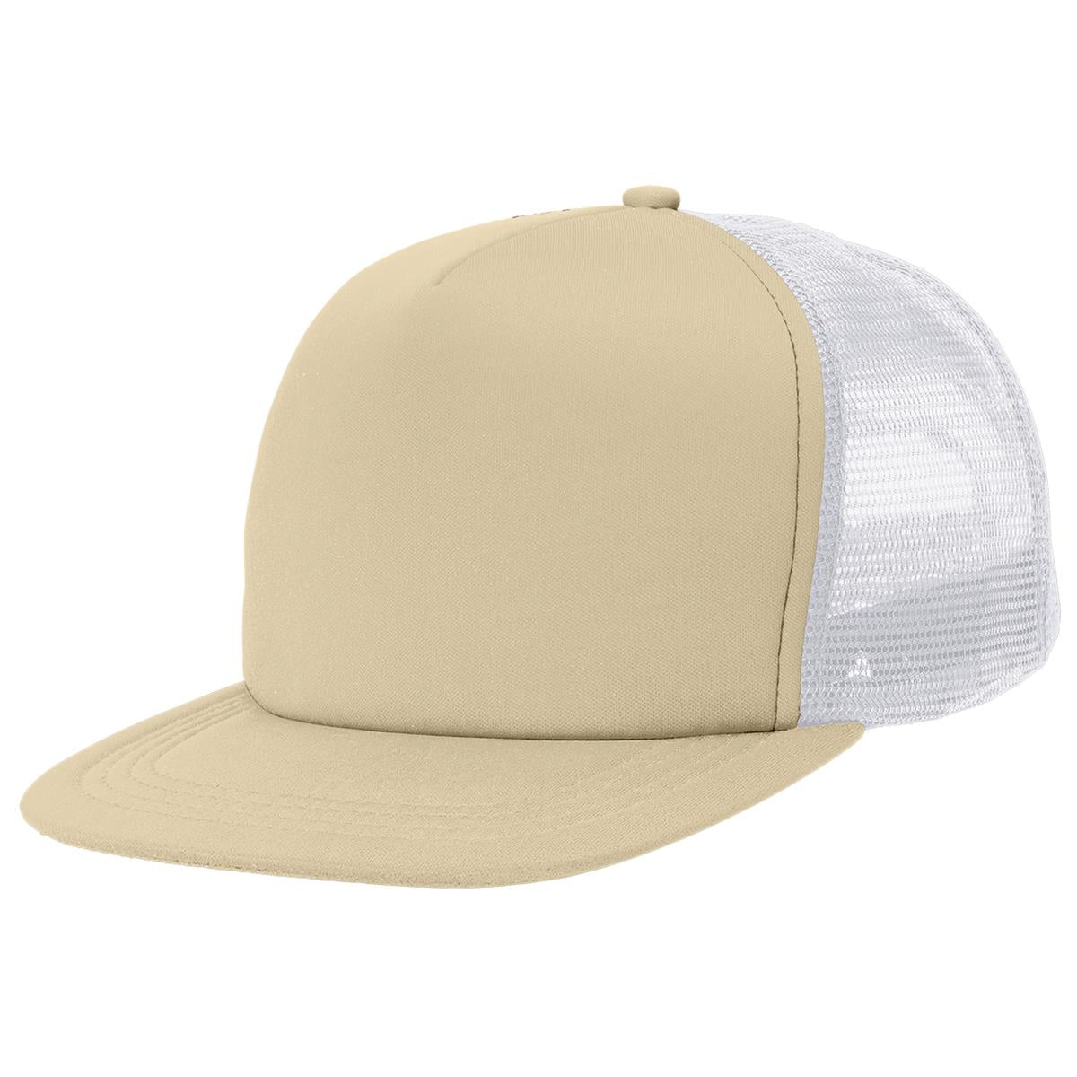 Flat Peak Trucker - Khaki / White - Front