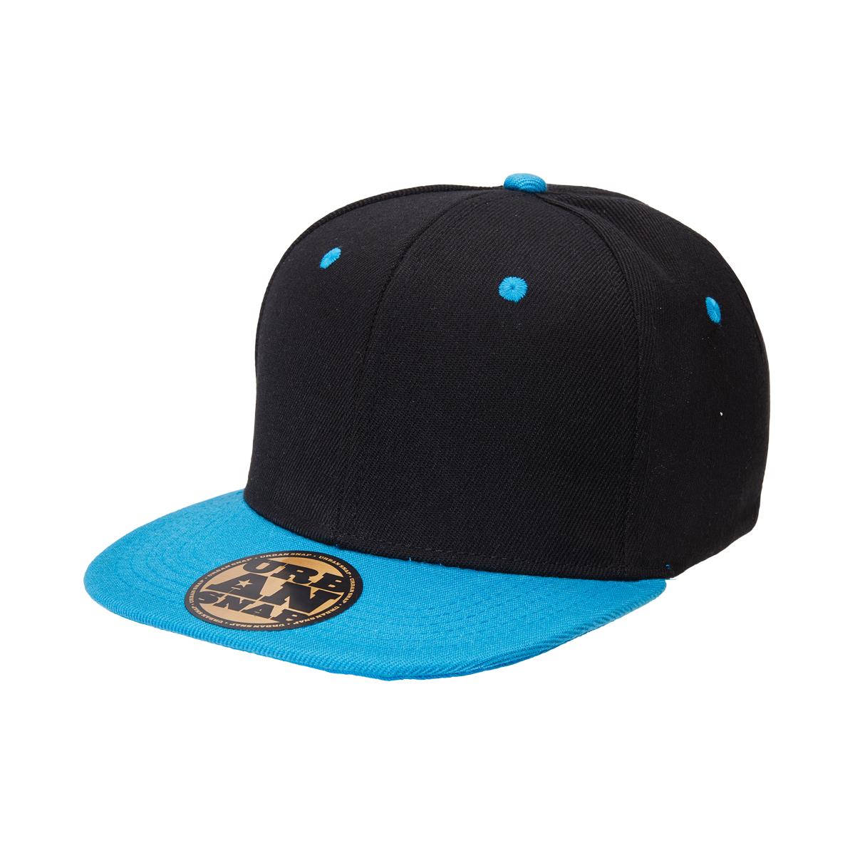 Youth Urban Snapback - Black / Aqua - Front