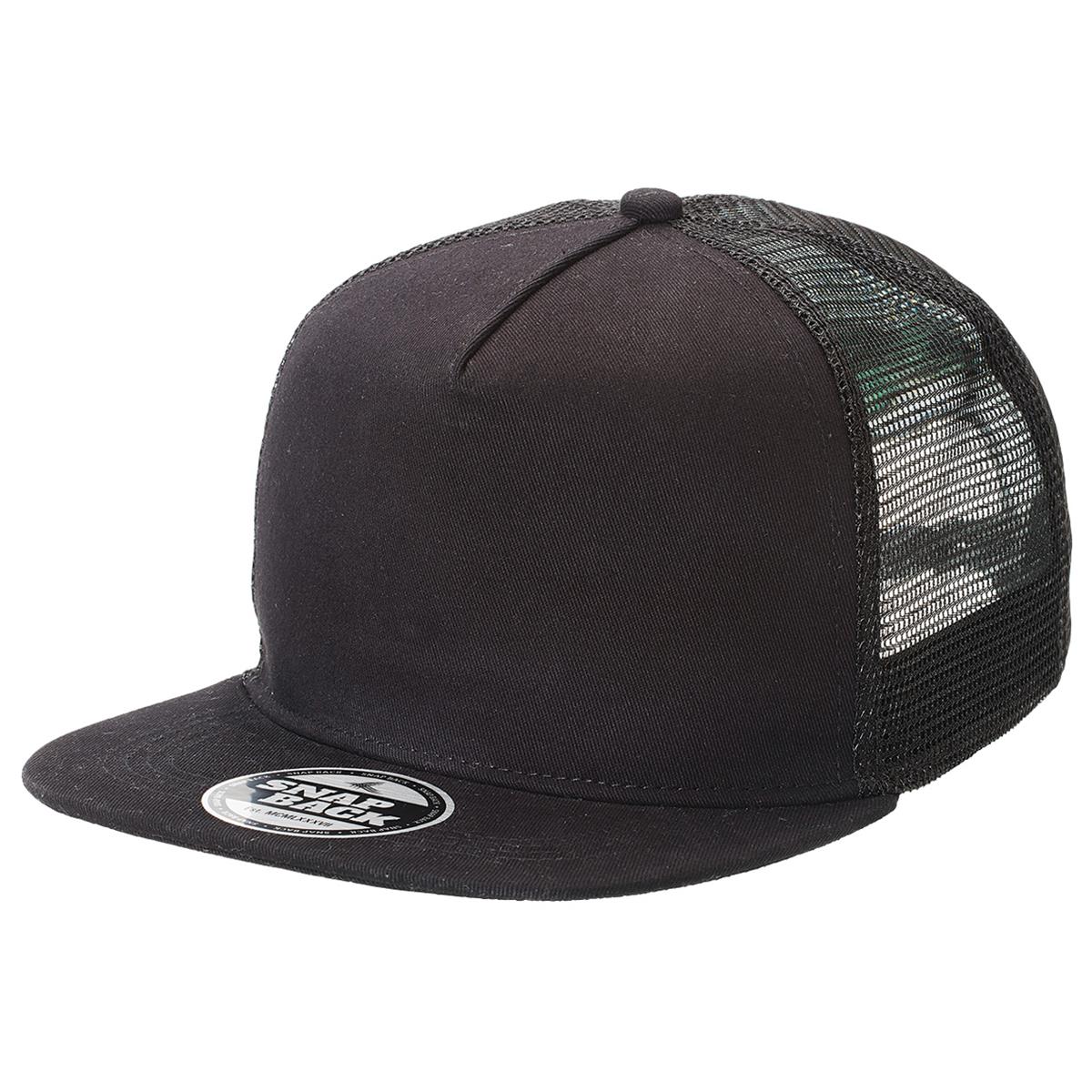 Chino Flat Peak Trucker - Black / Black / Black - Front