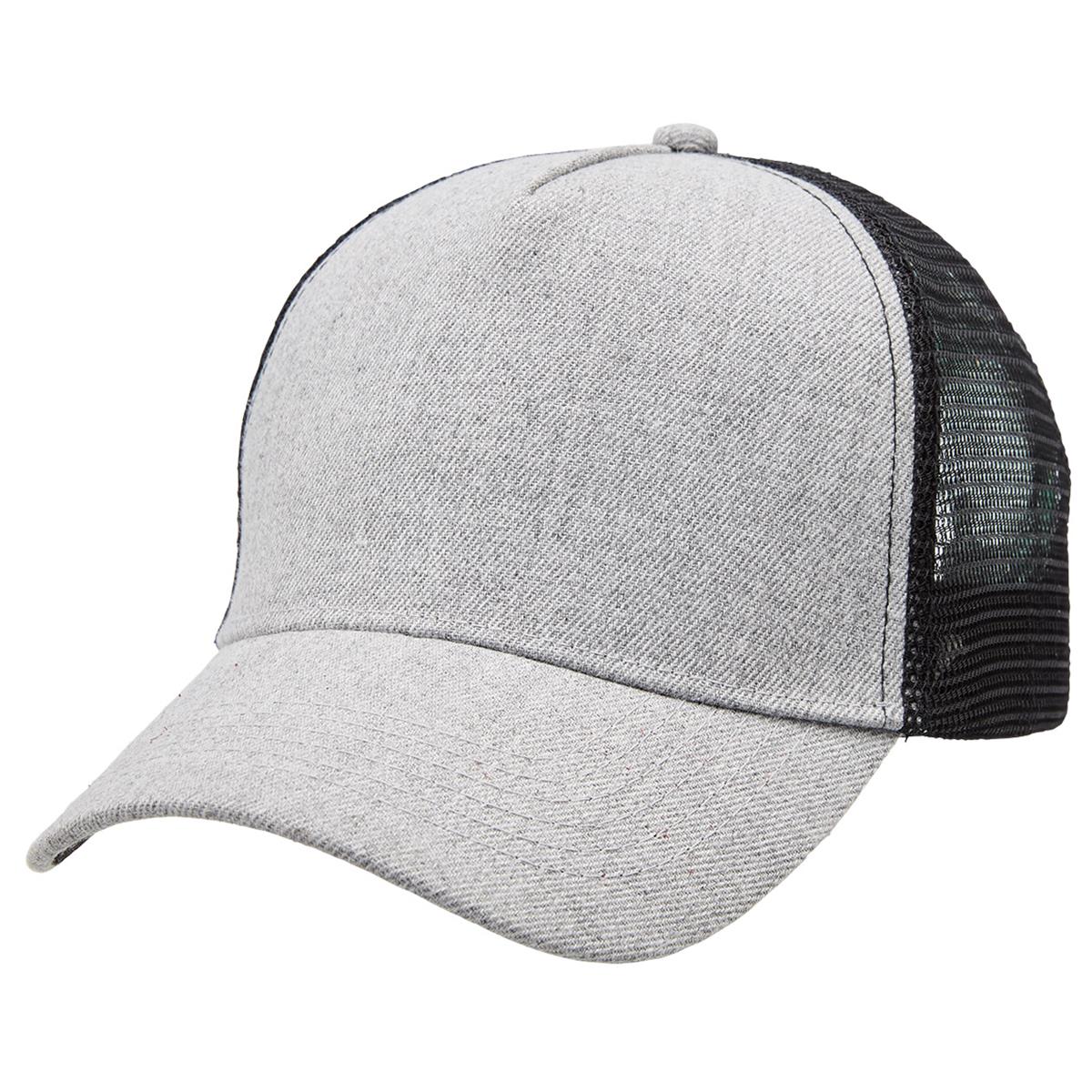 Heathered Mesh Trucker - Grey Heather / Black - Front