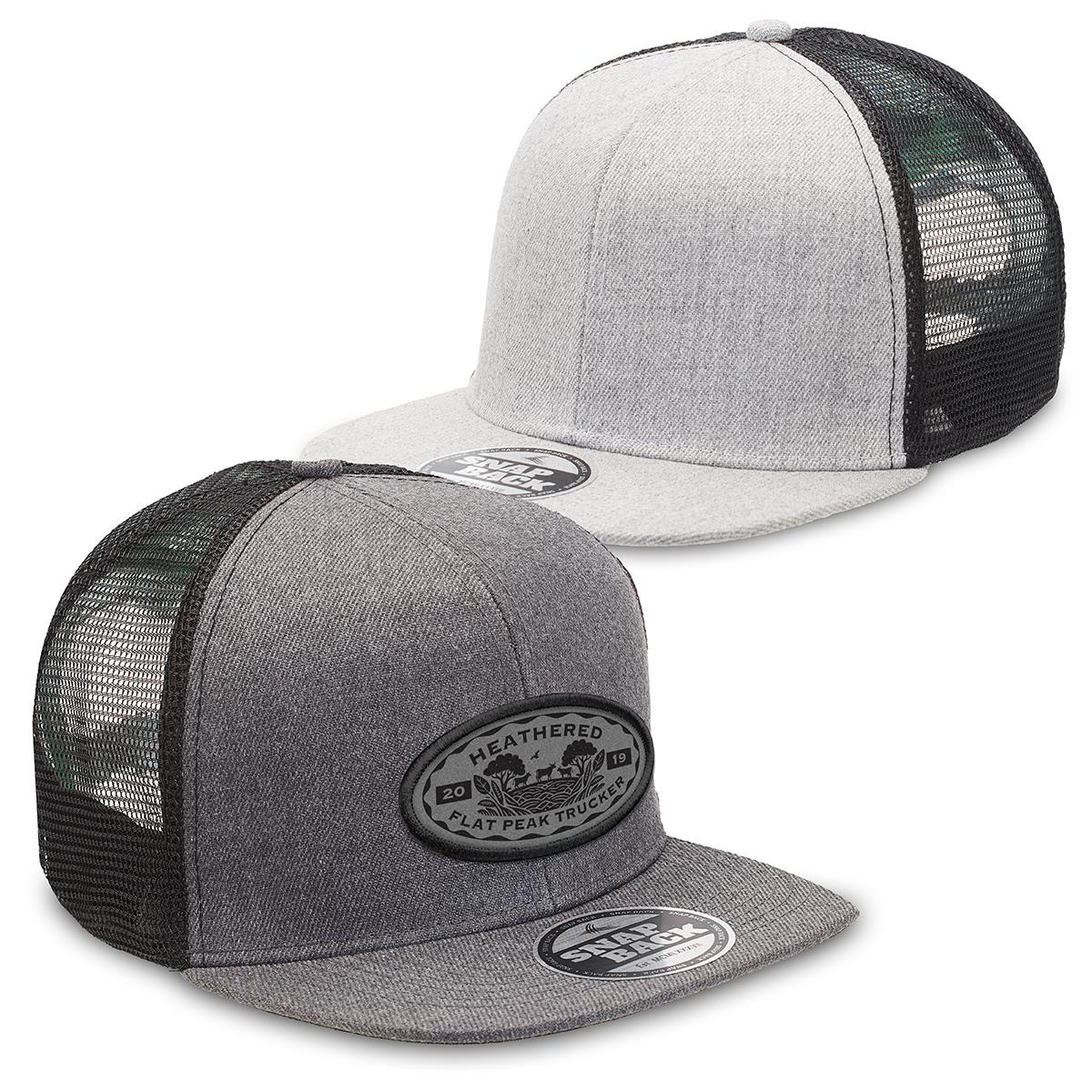 Heathered Flat Peak Trucker - view