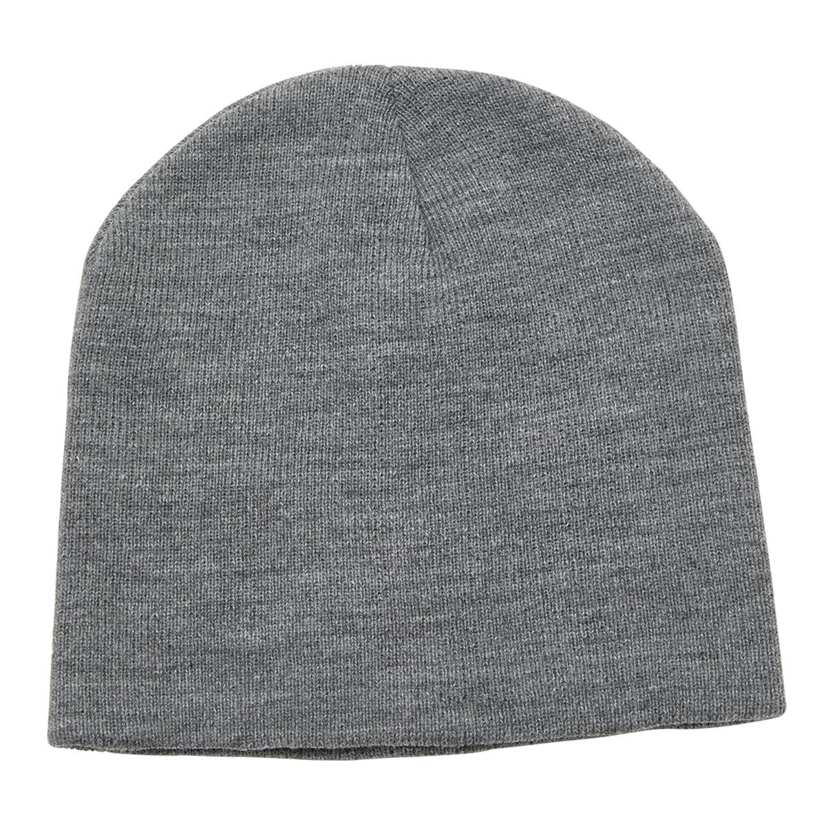 Heather Skull Beanie - Grey Heather - Front
